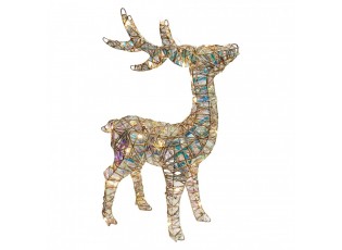 Christmas Decoration With LED Lighting Deer 34x13x53 Cm / 3xAA Gold Colored Metal - LED 34*13*53 cm / 3*AA