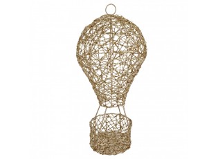 Christmas Decoration With LED Lighting Hot Air Balloon ? 19x38 Cm / 3xAA Gold Colored Metal - LED ? 19*38 cm / 3*AA
