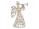 Christmas Decoration With LED Lighting Angel 22x8x30 Cm / 3xAA Silver Colored Metal - LED 22*8*30 cm / 3*AA Clayre & Eef