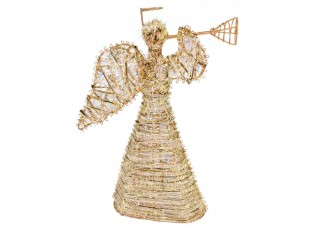 Christmas Decoration With LED Lighting Angel 22x8x30 Cm / 3xAA Gold Colored Metal - LED 22*8*30 cm / 3*AA
