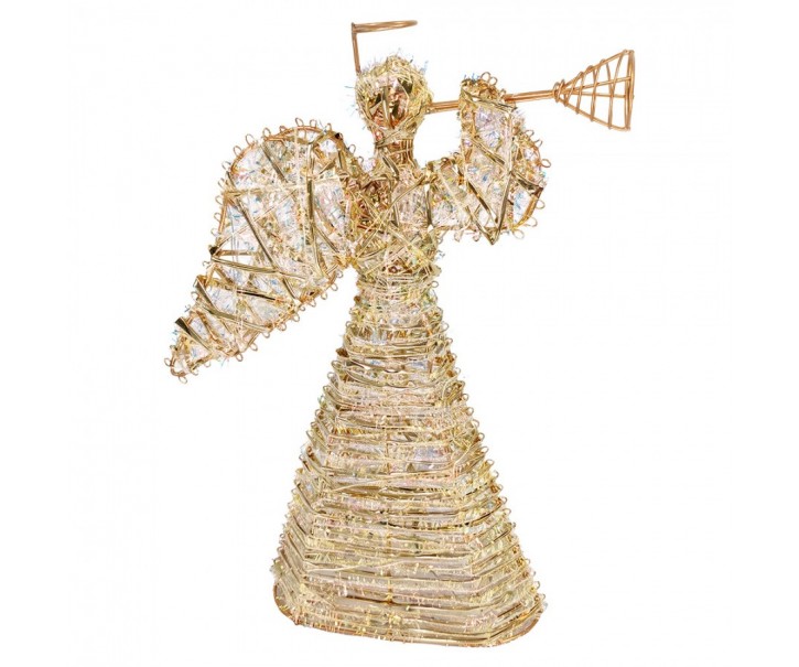 Christmas Decoration With LED Lighting Angel 22x8x30 Cm / 3xAA Gold Colored Metal - LED 22*8*30 cm / 3*AA Clayre & Eef