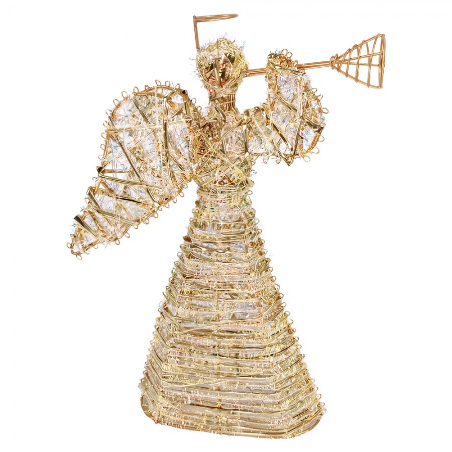 Christmas Decoration With LED Lighting Angel 22x8x30 Cm / 3xAA Gold Colored Metal - LED 22*8*30 cm / 3*AA
