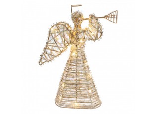 Christmas Decoration With LED Lighting Angel 22x8x30 Cm / 3xAA Gold Colored Metal - LED 22*8*30 cm / 3*AA