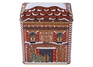 Storage Tin House Brown Metal - 10*6*14 cm