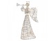 Christmas Decoration With LED Lighting Angel 28x10x51 Cm / 3xAA Silver Colored Metal - LED 28*10*51 cm / 3*AA Clayre & Eef
