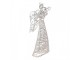 Christmas Decoration With LED Lighting Angel 28x10x51 Cm / 3xAA Silver Colored Metal - LED 28*10*51 cm / 3*AA Clayre & Eef