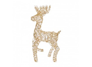 Christmas Decoration With LED Lighting Deer 38x15x76 Cm / 3xAA Gold Colored Metal - 38*25*76 cm / 3*AA
