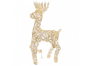 Christmas Decoration With LED Lighting Deer 38x15x76 Cm / 3xAA Gold Colored Metal - 38*25*76 cm / 3*AA