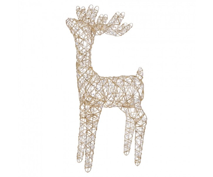 Christmas Decoration With LED Lighting Deer 53x18x85 Cm / 3xAA Gold Colored Metal - LED 45*18*85 cm / 3*AA Clayre & Eef