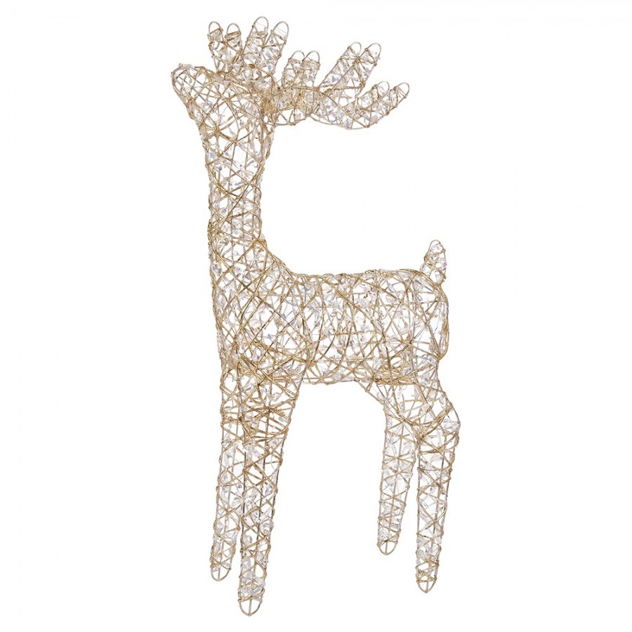 Christmas Decoration With LED Lighting Deer 53x18x85 Cm / 3xAA Gold Colored Metal - LED 45*18*85 cm / 3*AA