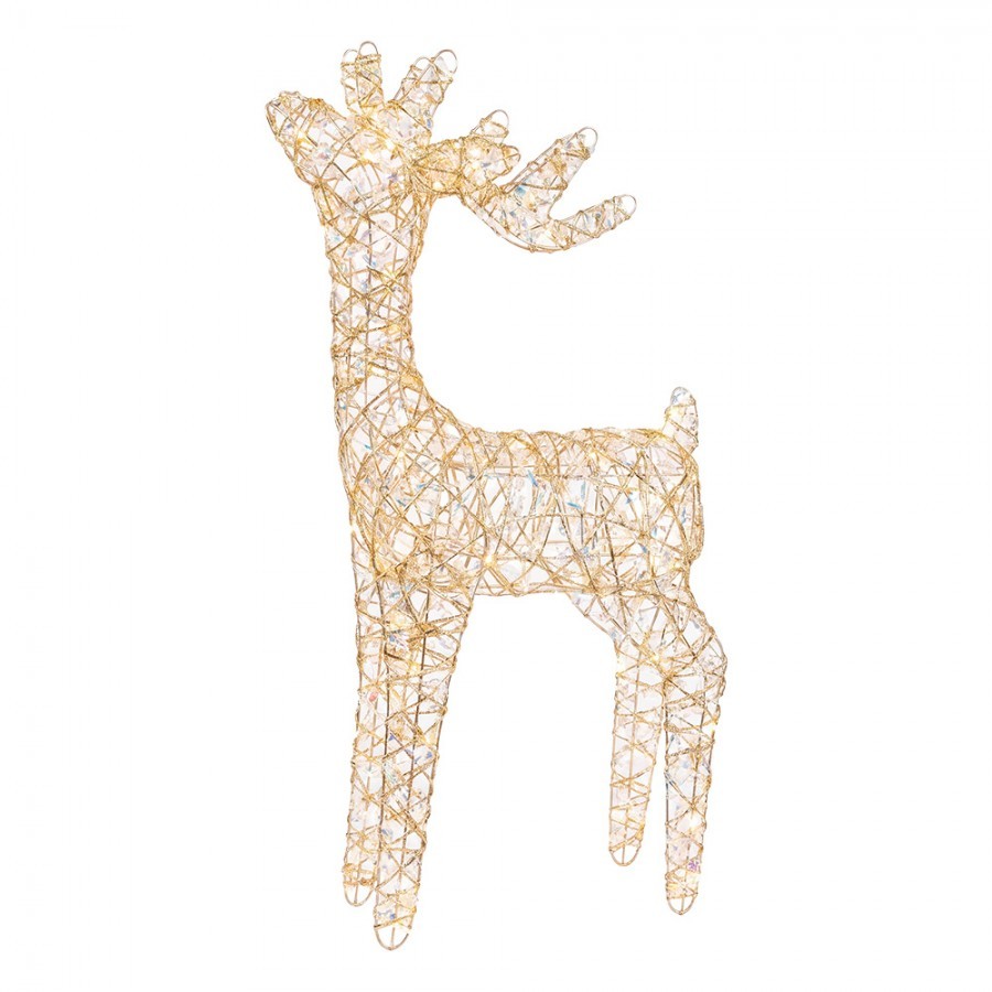 Christmas Decoration With LED Lighting Deer 53x18x85 Cm / 3xAA Gold Colored Metal - LED 45*18*85 cm / 3*AA