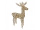 Christmas Decoration With LED Lighting Deer 43x14x61 Cm / 3xAA Gold Colored Metal - LED 43*18*61 cm / 3*AA Clayre & Eef