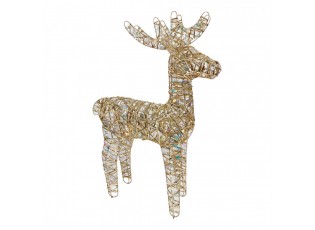 Christmas Decoration With LED Lighting Deer 43x14x61 Cm / 3xAA Gold Colored Metal - LED 43*18*61 cm / 3*AA