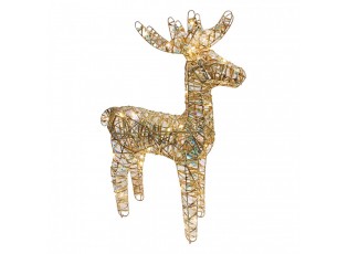 Christmas Decoration With LED Lighting Deer 43x14x61 Cm / 3xAA Gold Colored Metal - LED 43*18*61 cm / 3*AA