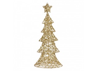 Christmas Decoration With LED Lighting Christmas Tree 30x10x61 Cm / 3xAA Gold Colored Plastic - 30*10*61 cm / 3*AA