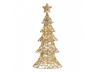Christmas Decoration With LED Lighting Christmas Tree 30x10x61 Cm / 3xAA Gold Colored Plastic - 30*10*61 cm / 3*AA