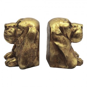 Zlaté antik zarážky na knihy Baset Antique - 24*13*19 cm