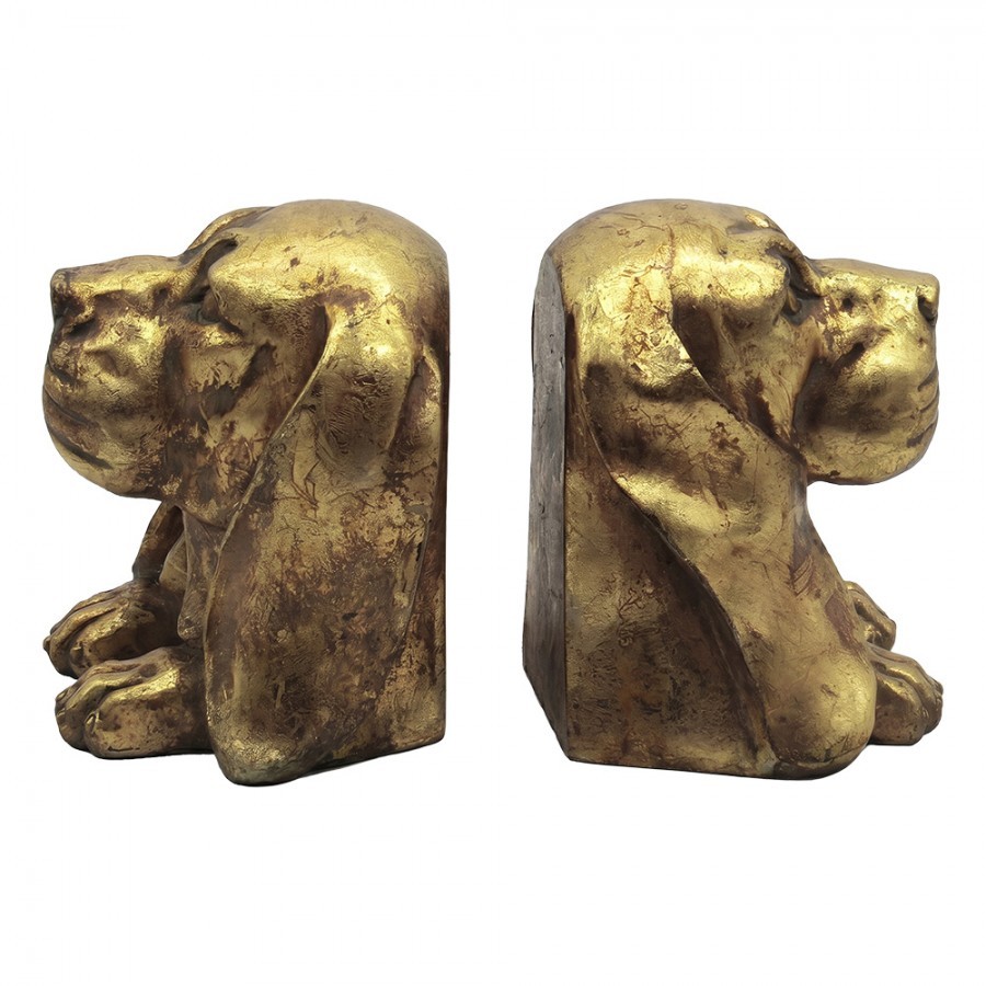 Zlaté antik zarážky na knihy Baset Antique - 24*13*19 cm