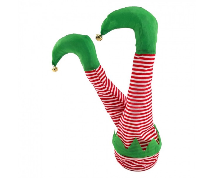 Decoration Elf Legs Red Plastic Christmas Decoration - 35 cm / 3*AA Clayre & Eef