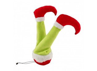 Decoration Elf Legs Red Plastic Christmas Decoration - 35 cm/ 3*AA