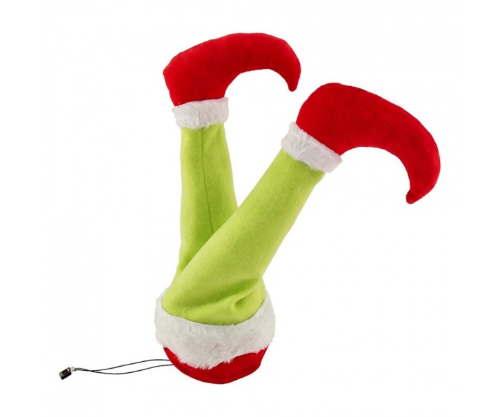 Decoration Elf Legs Red Plastic Christmas Decoration - 35 cm/ 3*AA Clayre & Eef