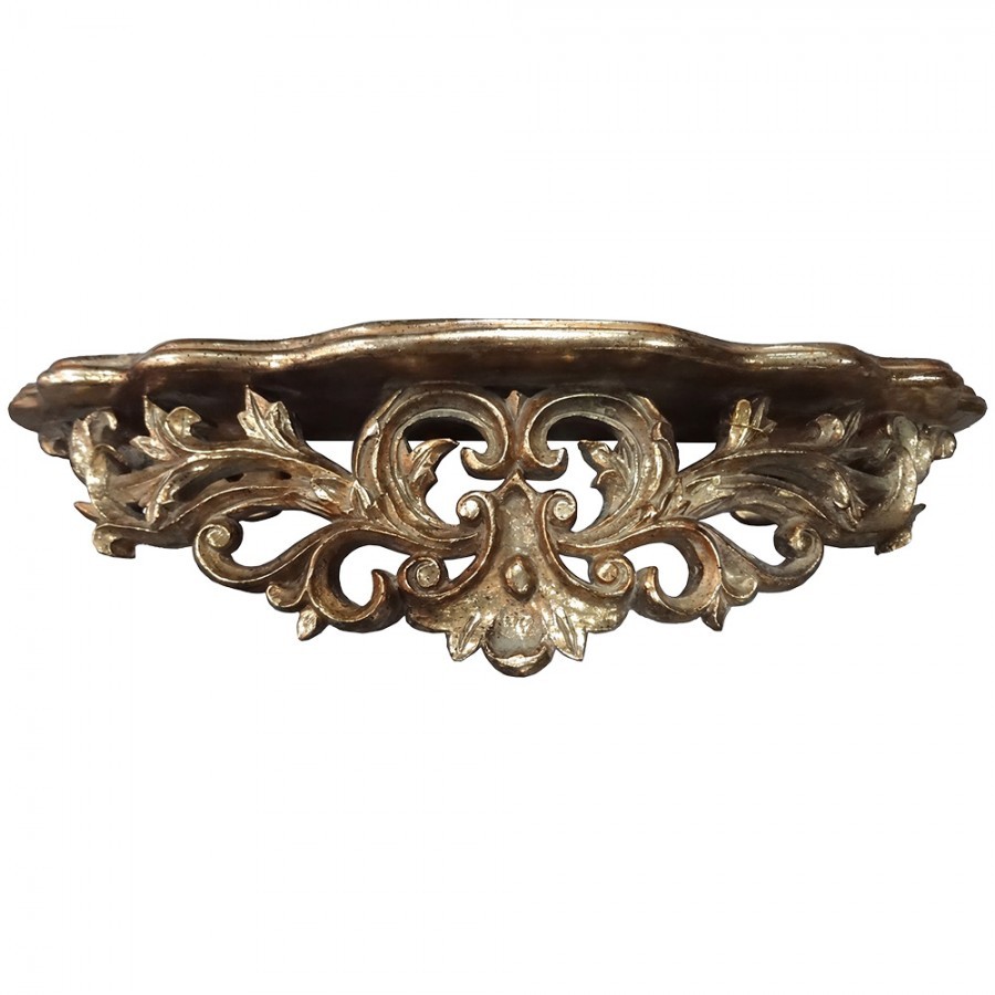 Zlatá antik nástěnná barokní konzole Baroque - 47*11*13 cm