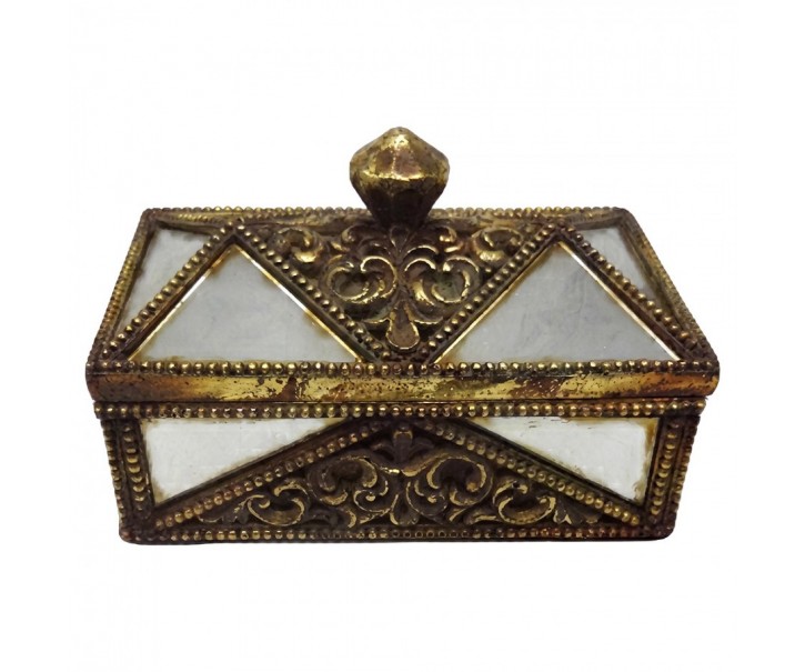 Zlatá antik šperkovnice Jewellery Antique - 17*11*10 cm Clayre & Eef