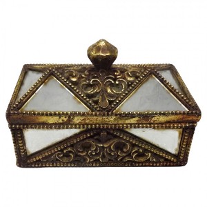 Zlatá antik šperkovnice Jewellery Antique - 17*11*10 cm
