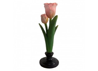 Svícen na úzkou svíčku ve tvaru tulipánu - 9*9*28 cm