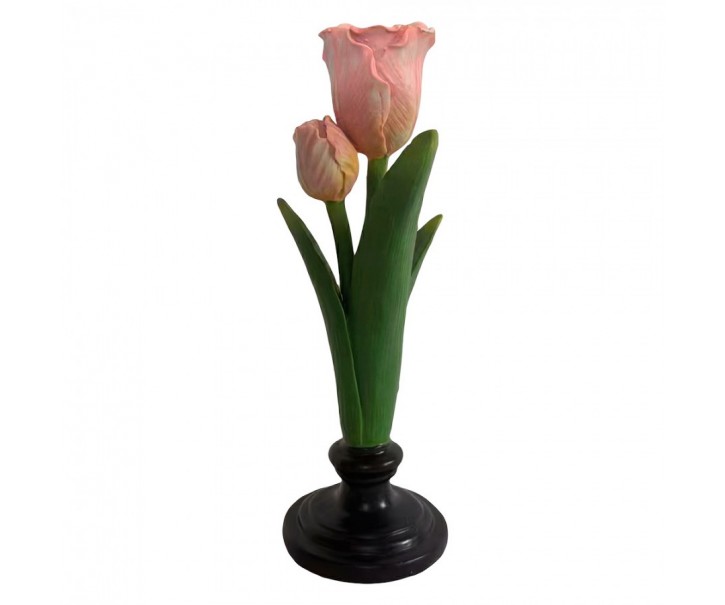 Svícen na úzkou svíčku ve tvaru tulipánu - 9*9*28 cm Clayre & Eef