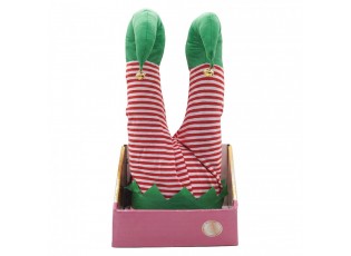 Christmas Decoration Elf Legs Red Plastic - 15*13*37 cm / 3*AA