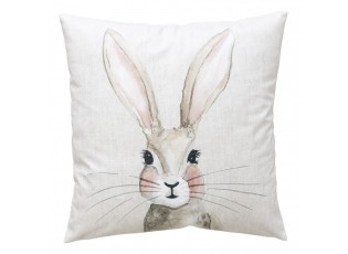 Decorative Cushion Beige Polyester Rabbit Cushion Cover With Cushion Filling - 