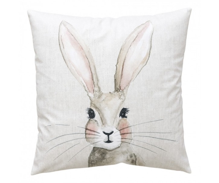 Decorative Cushion Beige Polyester Rabbit Cushion Cover With Cushion Filling - Clayre & Eef