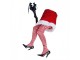 Christmas Decoration Elf Legs Red Plastic - 15*13*42 cm / 3*AA Clayre & Eef