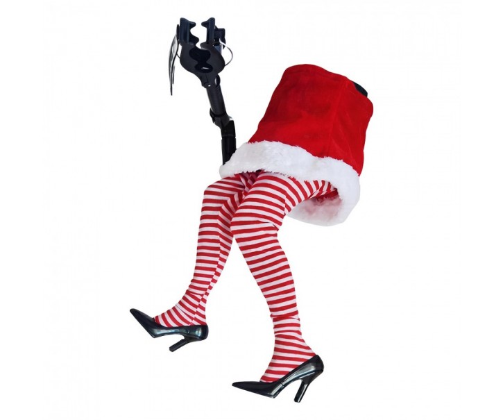 Christmas Decoration Elf Legs Red Plastic - 15*13*42 cm / 3*AA Clayre & Eef