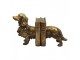 Zlaté antik zarážky na knihy jezevčík Dachshund Antique - 38*12*21 cm Clayre & Eef