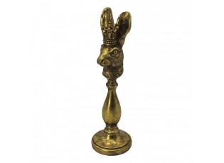Zlatý antik svícen na úzkou svíčku Králík Rabbi Antique - 12*12*38 cm