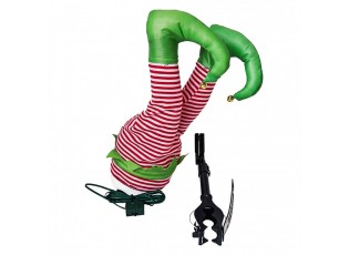 Christmas Decoration Elf Legs Green Plastic Decoration - 