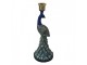 Modrý svícen ve tvaru páva Peacock - 12*12*33 cm Clayre & Eef