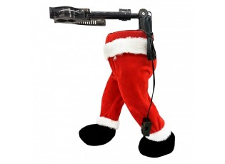 Christmas Decoration Santa Claus Legs Red Plastic - 15*13*37 cm / 3*AA