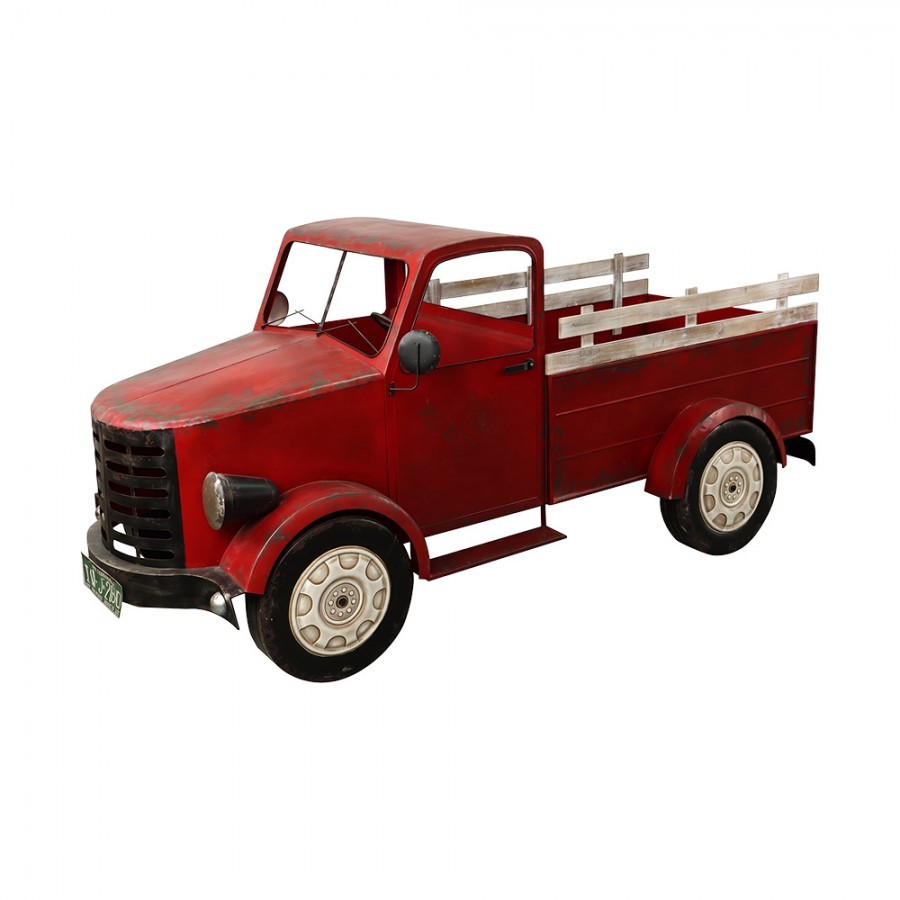 Veliký dekorativní model červené retro auto - 246*104*112 cm