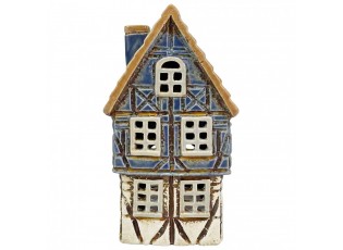 Tealight Holder House Blue Ceramic Tea-Light Holder - 9*9*17 cm