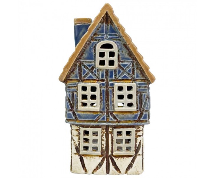Tealight Holder House Blue Ceramic Tea-Light Holder - 9*9*17 cm Clayre & Eef