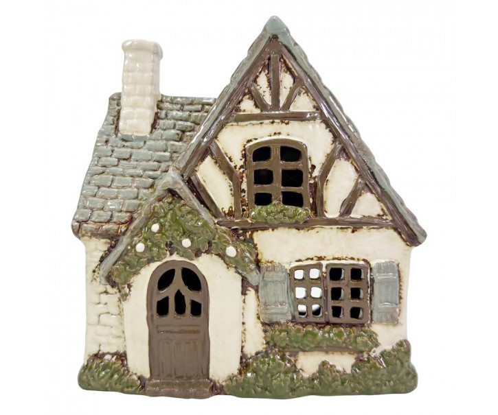 Tealight Holder House White Ceramic Tea-Light Holder - 20.0 cm Clayre & Eef