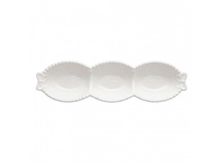 Bowl With 3 Sections White Ceramic - 