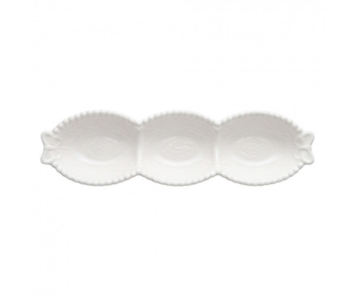 Bowl With 3 Sections White Ceramic - Clayre & Eef