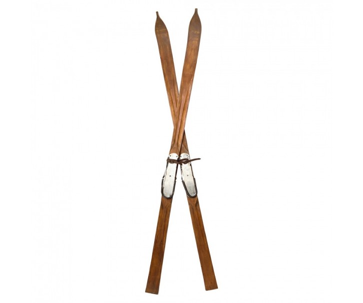 Dekorace vintage dřevěné lyže Ski - 10*20*200 Clayre & Eef