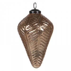 Bronzová skleněná vánoční ozdoba šiška XL - Ø 15*20 cm