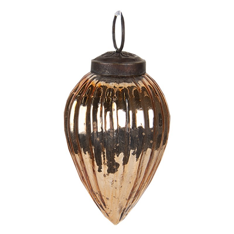 Zlatá skleněná vánoční ozdoba - Ø 6*10 cm