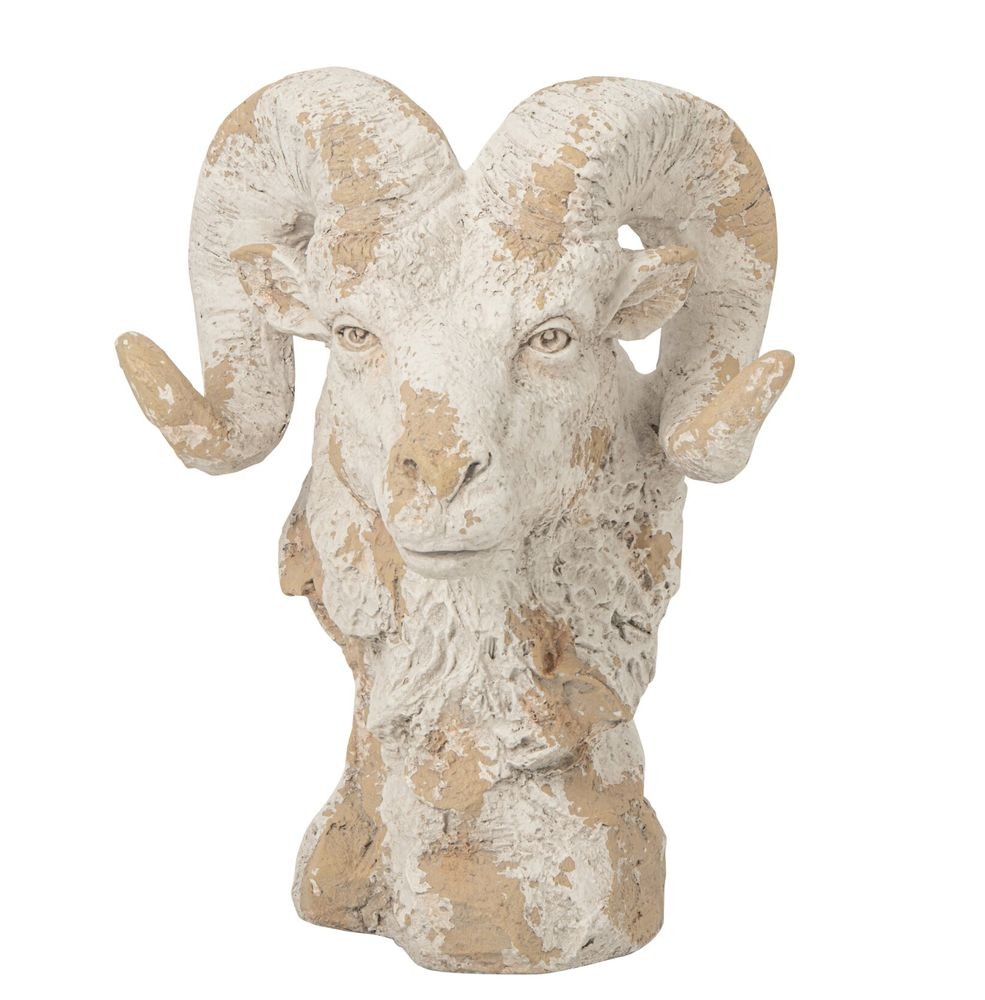 Béžová antik dekorace socha beran Antiqou French - 42*36*58 cm